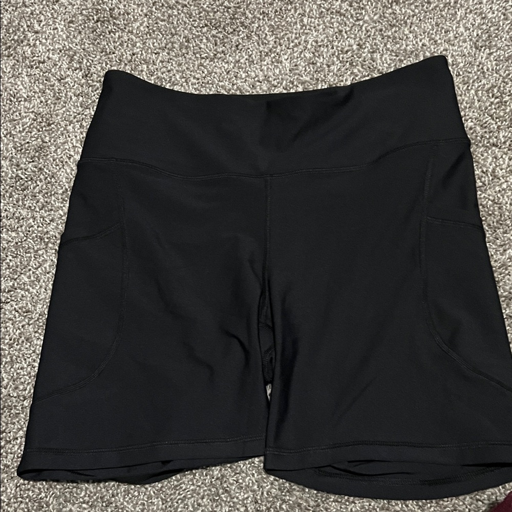 Women's Black Bike Shorts with Pockets